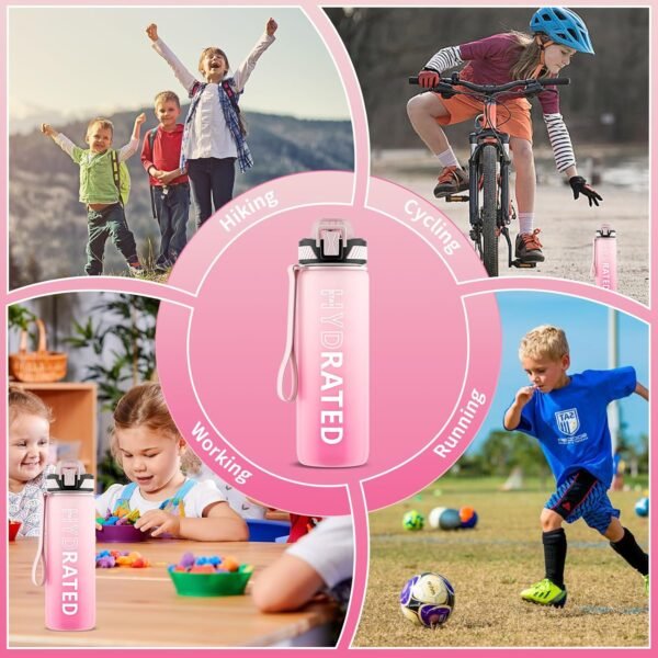 QLUR Water Bottle with Straw, 32oz Motivational Water Bottles with Time Marker to Drink, Tritan BPA Free, 1L Sports Water Bottle with Carry Strap LeakProof for Women Gym Fitness Outdoor (1 Pack)