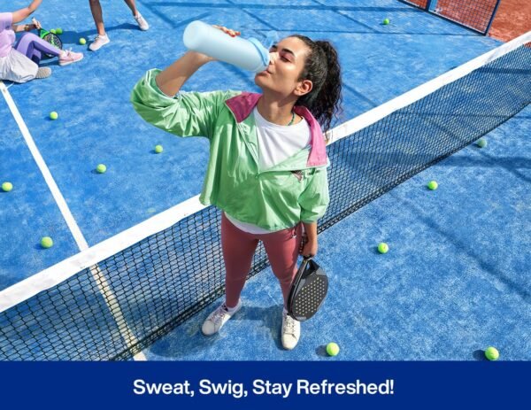 POWCAN 26 oz Insulated Water Bottle with 2-in-1 Straw and Spout Lid, Keep Cold 24H, Leak-Proof, Fits in Car Cup Holder, Stainless Steel Water Bottle for Sports, Travel, and School (Cotton Candy)