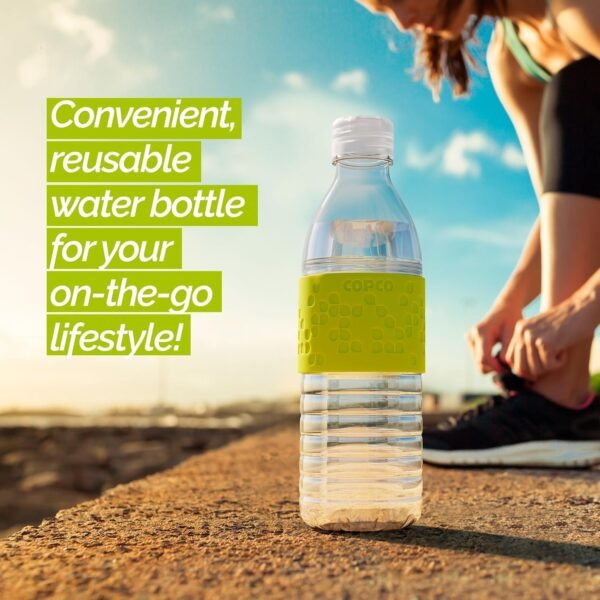 Copco Hydra Water Bottle with Spill-Resistant Lid, 16.9 oz - Reusable Tritan Non-Slip Sleeve, Twist-Open Body - BPA-Free, Leak-Proof, Durable & Portable for Gym, Office, School (Gray)