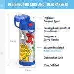 THERMOS FUNTAINER 16 Ounce Stainless Steel Vacuum Insulated Bottle with Wide Spout Lid, Galaxy Teal