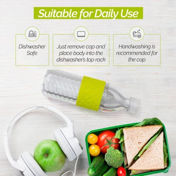 Copco Hydra Water Bottle with Spill-Resistant Lid, 16.9 oz - Reusable Tritan Non-Slip Sleeve, Twist-Open Body - BPA-Free, Leak-Proof, Durable & Portable for Gym, Office, School (Gray)