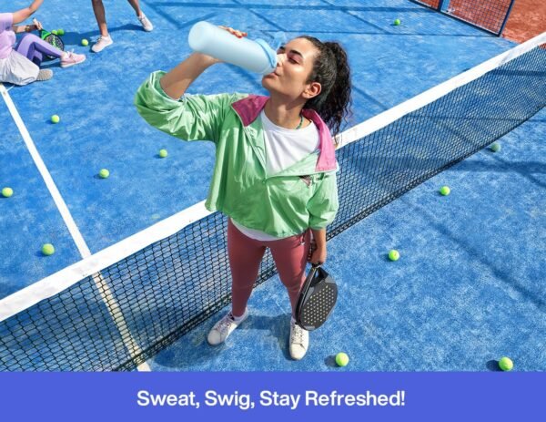 POWCAN 26 oz Insulated Water Bottle with 2-in-1 Straw and Spout Lid, Keep Cold 24H, Leak-Proof, Fits in Car Cup Holder, Stainless Steel Water Bottle for Sports, Travel, and School (Cotton Candy)