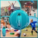 QLUR Water Bottle with Straw, 32oz Motivational Water Bottles with Time Marker to Drink, Tritan BPA Free, 1L Sports Water Bottle with Carry Strap LeakProof for Women Gym Fitness Outdoor (1 Pack)