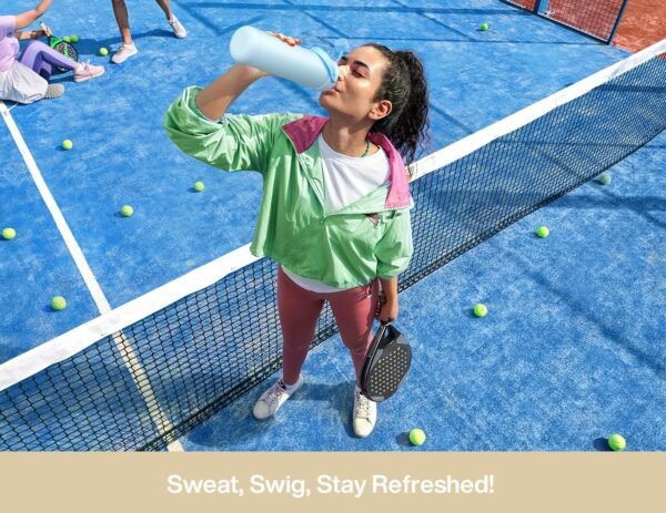 POWCAN 26 oz Insulated Water Bottle with 2-in-1 Straw and Spout Lid, Keep Cold 24H, Leak-Proof, Fits in Car Cup Holder, Stainless Steel Water Bottle for Sports, Travel, and School (Cotton Candy)