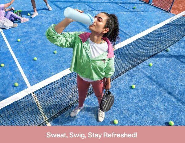 POWCAN 26 oz Insulated Water Bottle with 2-in-1 Straw and Spout Lid, Keep Cold 24H, Leak-Proof, Fits in Car Cup Holder, Stainless Steel Water Bottle for Sports, Travel, and School (Cotton Candy)