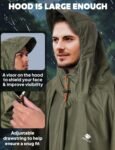 ANYOO Hooded Rain Poncho for Adults Waterproof Lightweight Rain Coat for Men Women Reusable Rain Jacket for Emergency Outdoor