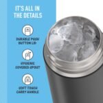 THERMOS FUNTAINER 16 Ounce Stainless Steel Vacuum Insulated Bottle with Wide Spout Lid, Galaxy Teal