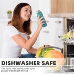 Fanhaw 20 Oz Stainless Steel Insulated Sports Water Bottles with Straw for Kids, Men and Women (Black)