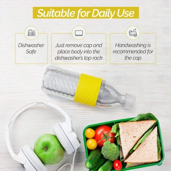 Copco Hydra Water Bottle with Spill-Resistant Lid, 16.9 oz - Reusable Tritan Non-Slip Sleeve, Twist-Open Body - BPA-Free, Leak-Proof, Durable & Portable for Gym, Office, School (Gray)