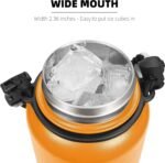 Fanhaw 20 Oz Stainless Steel Insulated Sports Water Bottles with Straw for Kids, Men and Women (Black)