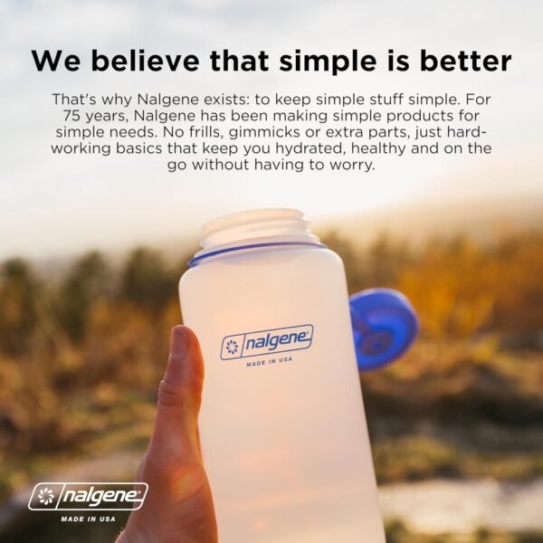 Nalgene Sustain Tritan BPA-Free Water Bottle Made with Material Derived From 50% Plastic Waste (using ISCC certified mass balance), 32 OZ, Wide Mouth
