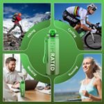 QLUR Water Bottle with Straw, 32oz Motivational Water Bottles with Time Marker to Drink, Tritan BPA Free, 1L Sports Water Bottle with Carry Strap LeakProof for Women Gym Fitness Outdoor (1 Pack)