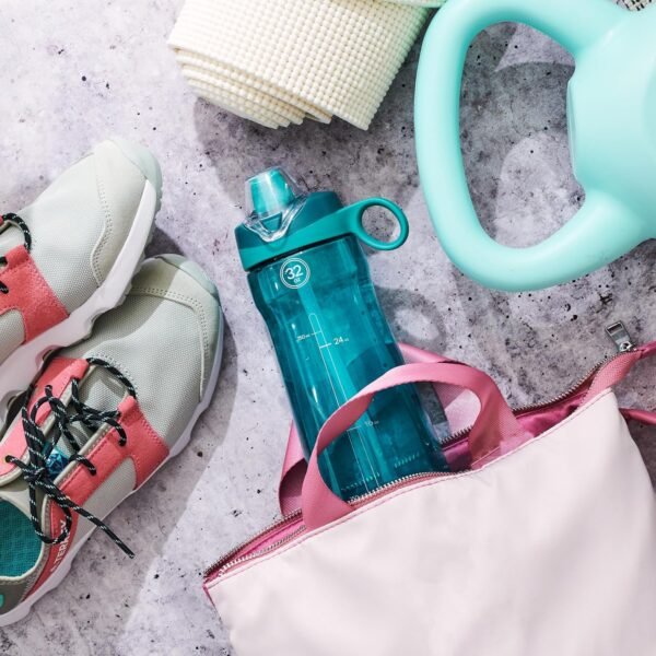 Pogo Plastic Water Bottle with Chug Lid and Carry Handle, Reusable, BPA Free, Dishwasher Safe, Perfect for Travel, School, Outdoors, and Gym | 18oz, 32oz, 40oz, 64oz