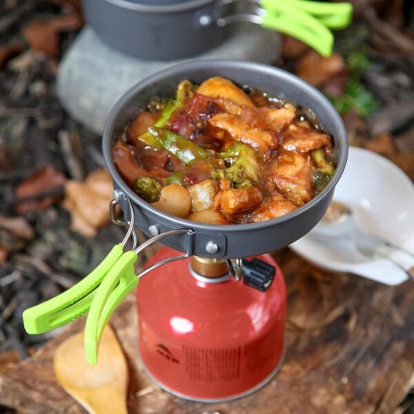 MalloMe Camping Cookware Mess Kit for Backpacking Gear – Camping Cooking Set - Camping Pots and Pans Set - Backpacking Stove/Portable Stove Compatible - Camp Kitchen Equipment Accessories Pot
