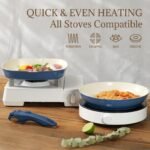 🔥🍳23-Piece Ceramic Cookware Set, Non-stick, with Detachable Handles, Suitable for Induction Cookers, Saves Space.