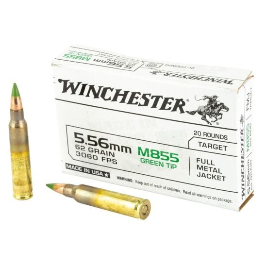 200 rounds of Winchester 5.56x45mm M855 62-grain full metal jacketed greentip ammunition