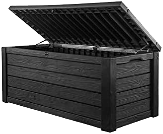 💕Räumungsverkauf💕Keter Gartenbox, 150-Gallonen-Harz-Gartenbehälter & Bank