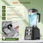 Блендер, блендер для смузі з збанам на 68 унцый і млынкам на 20 унцый, настольныя блендеры з хуткасцю 28000 абаротаў у хвіліну для кухні, драбненне лёду, замарожаныя садавіна, рэгуляванне часу, рэгуляванне хуткасці