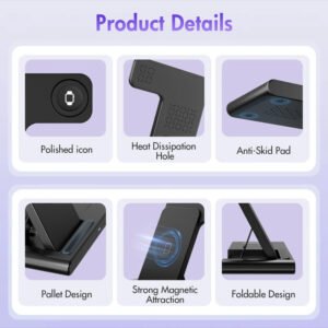 Wireless Charging Station_ 3 In 1 Charger Stand Multiple Devices Compatible, Blac (1)
