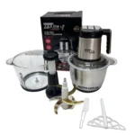 Блендер/подрібнювач Zepline ZP-00219 «Шість в одному» з двома чашами зі скла та нержавіючої сталі, об'ємом 3,2 літра, потужністю 3000 Вт.