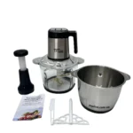 Блендер/подрібнювач Zepline ZP-00219 «Шість в одному» з двома чашами зі скла та нержавіючої сталі, об'ємом 3,2 літра, потужністю 3000 Вт.