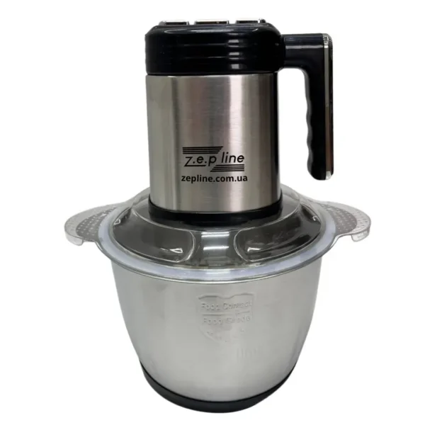 Блендер/подрібнювач Zepline ZP-00219 «Шість в одному» з двома чашами зі скла та нержавіючої сталі, об'ємом 3,2 літра, потужністю 3000 Вт.