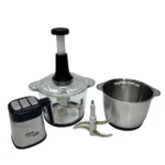 Блендер/подрібнювач Zepline ZP-00219 «Шість в одному» з двома чашами зі скла та нержавіючої сталі, об'ємом 3,2 літра, потужністю 3000 Вт.