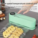 One automatic food sealer, USB powered, one-button operation, vacuum and gas filling modes, compact and portable design with digital display - for food preservation, suitable for kitchens, camping, etc.