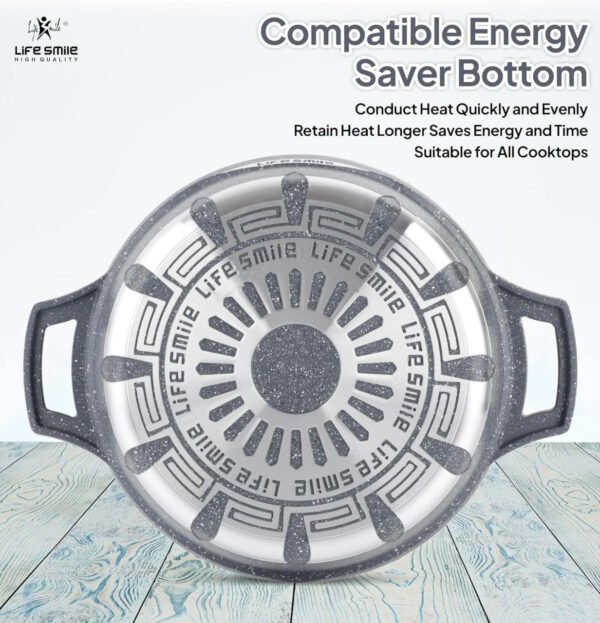 🍳Набір посуду з текстурованого граніту LIFE SMILE, 29 предметів - набір посуду з багатошарового антипригарного граніту, 100% без перфторфенолової кислоти, включає повний комплект посуду та сковорідок