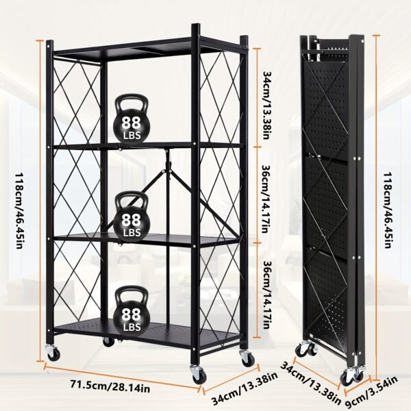 Эта складная полка очень легко перемещается по дому и поможет вам содержать вещи в порядке и организованно!