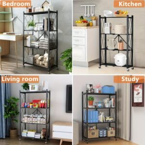 Эта складная полка очень легко перемещается по дому и поможет вам содержать вещи в порядке и организованно!