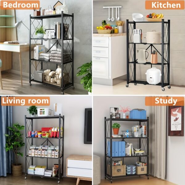 Эта складная полка очень легко перемещается по дому и поможет вам содержать вещи в порядке и организованно!