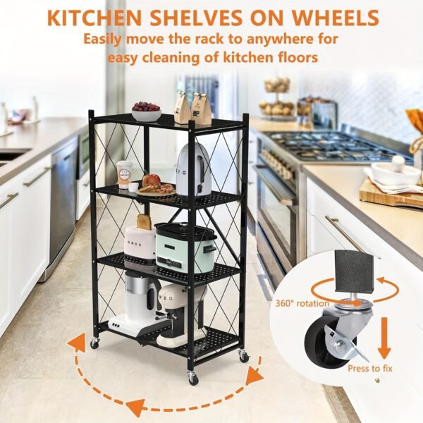 Эта складная полка очень легко перемещается по дому и поможет вам содержать вещи в порядке и организованно!