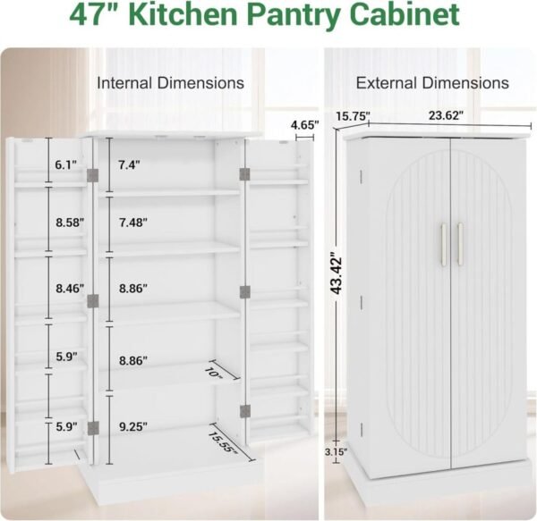 🔥Hot Selling🔥 47-inch Kitchen Storage Cabinet with LED Lights